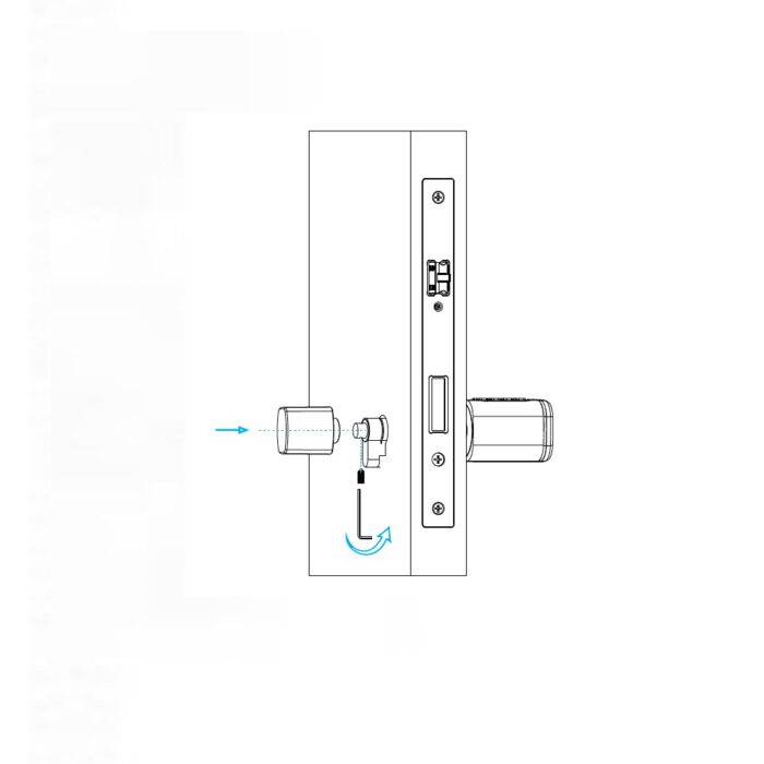 Cerradura electrónica inteligente Bluetooth color plata con cilindro de 60 mm