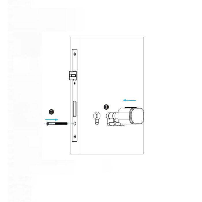 Cerradura electrónica inteligente Bluetooth color plata con cilindro de 60 mm